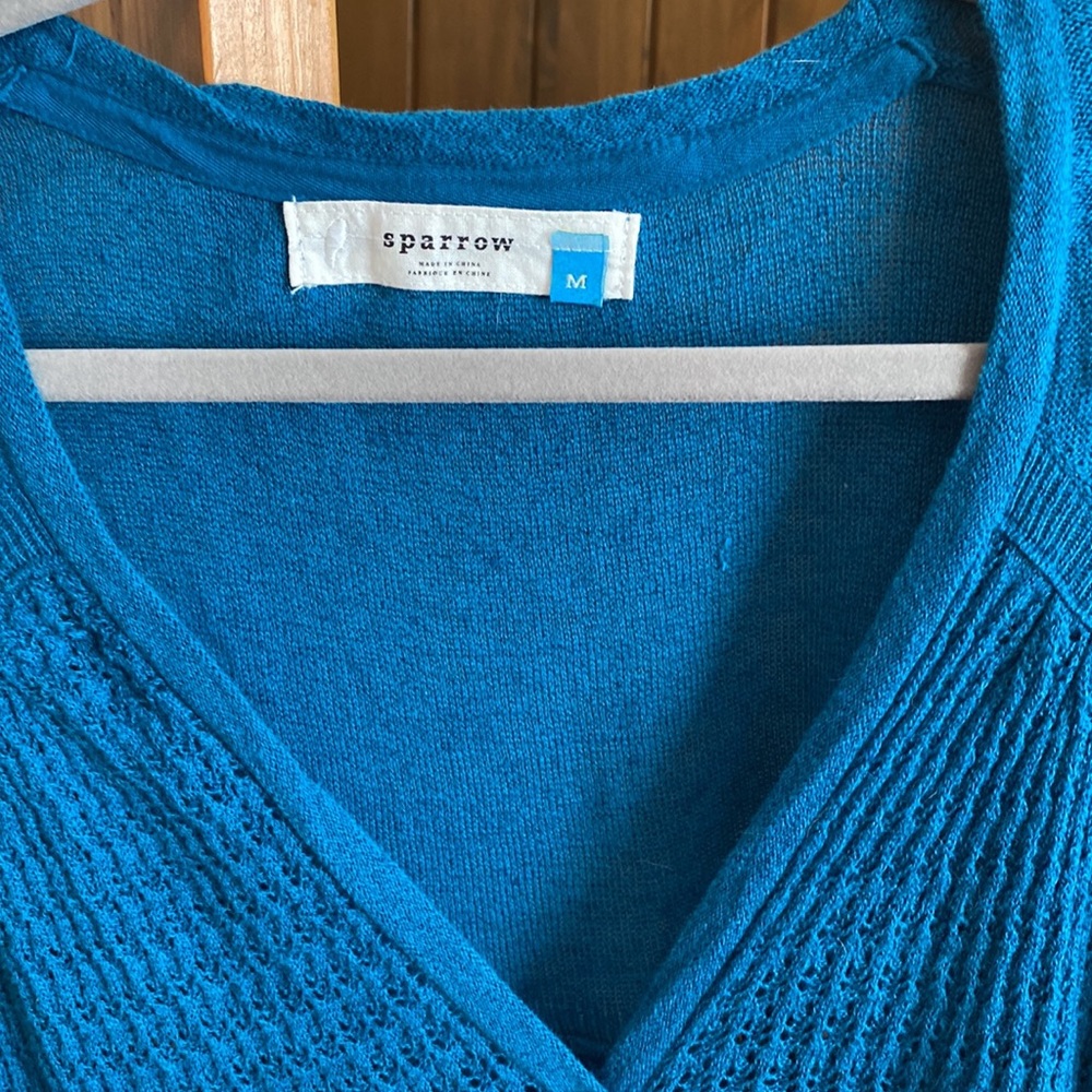 Anthropologie SPARROW teal sweeter cardigan - Picture 2 of 4